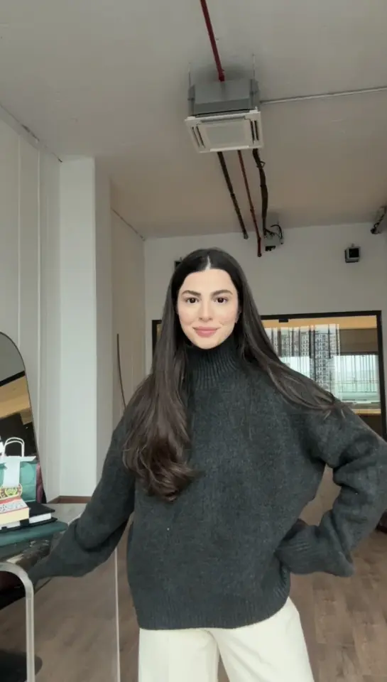 Boğazlı füme tok dokulu kazak