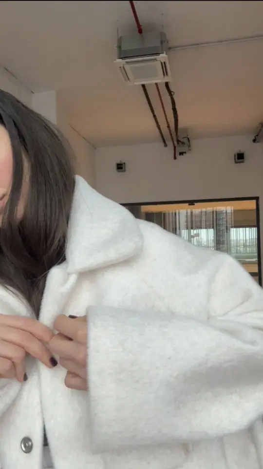 Ekru sakallı kumaş trend mont