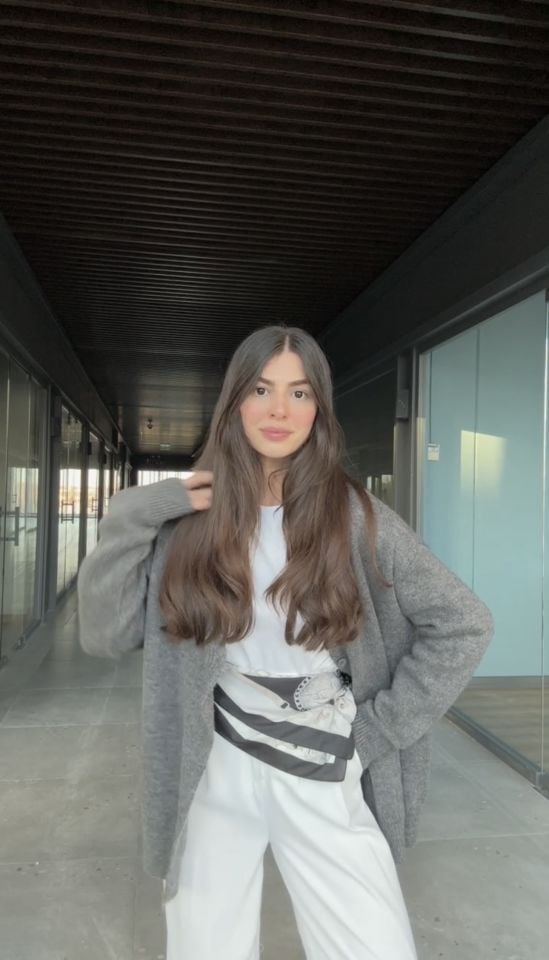 Kaşmir yün karışımı gri hırka