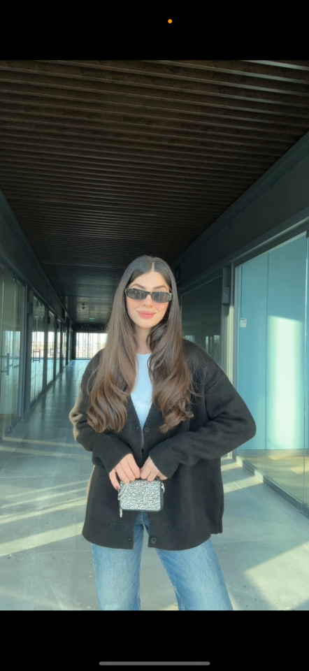 Kaşmir yün karışımı siyah hırka