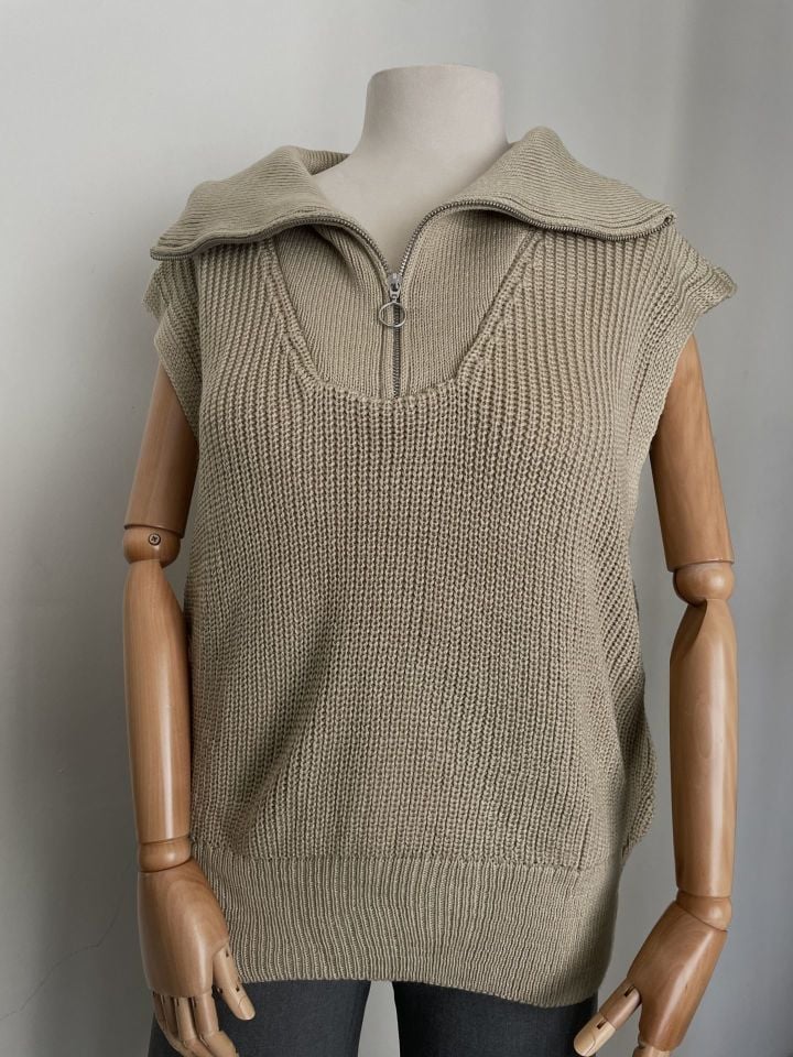 Vizon fermuarlı yelek