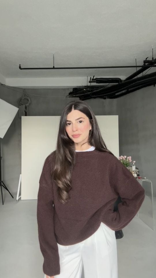 Dilvin bisiklet yaka acı kahve triko kazak