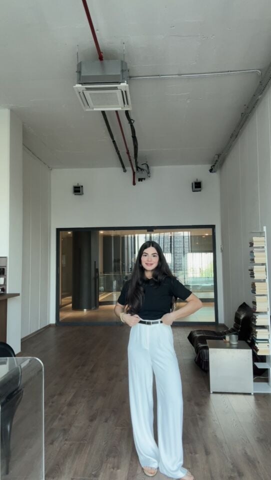 Karol  premıum beyaz palazzo