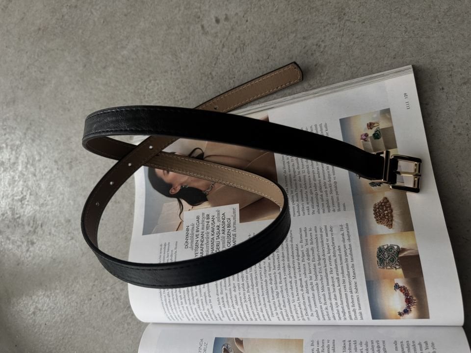 Gold tokalı ince minimal  kemer