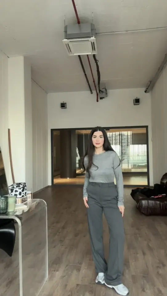 Karol marka gri düz kesim pantolon