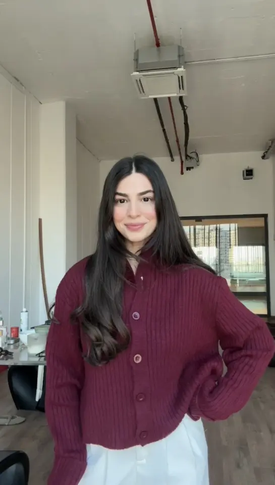 Bordo düğmeli hırka kazak