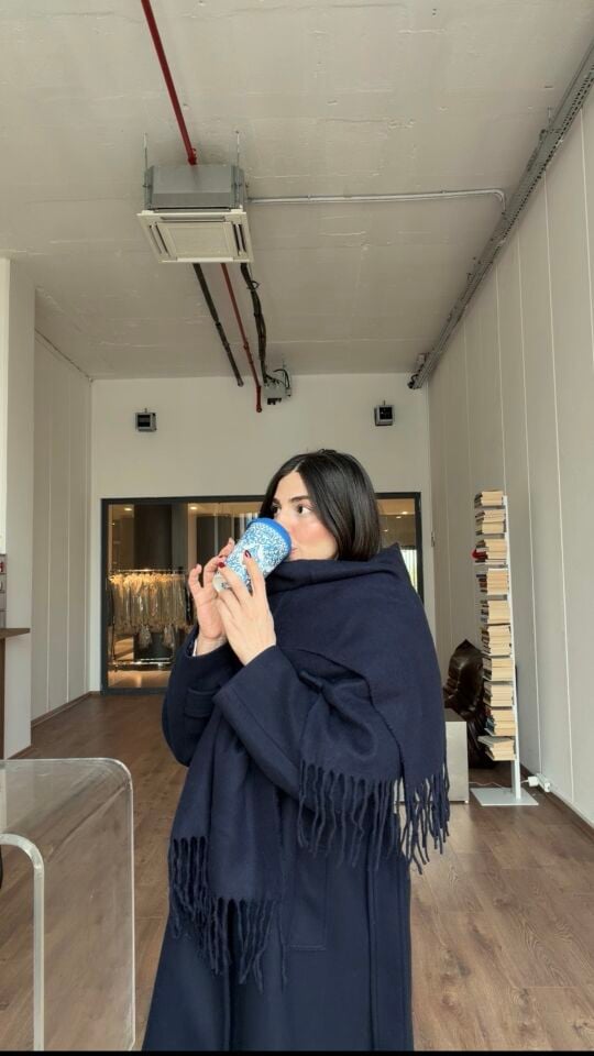 70*200 lacivert premium atkı şal