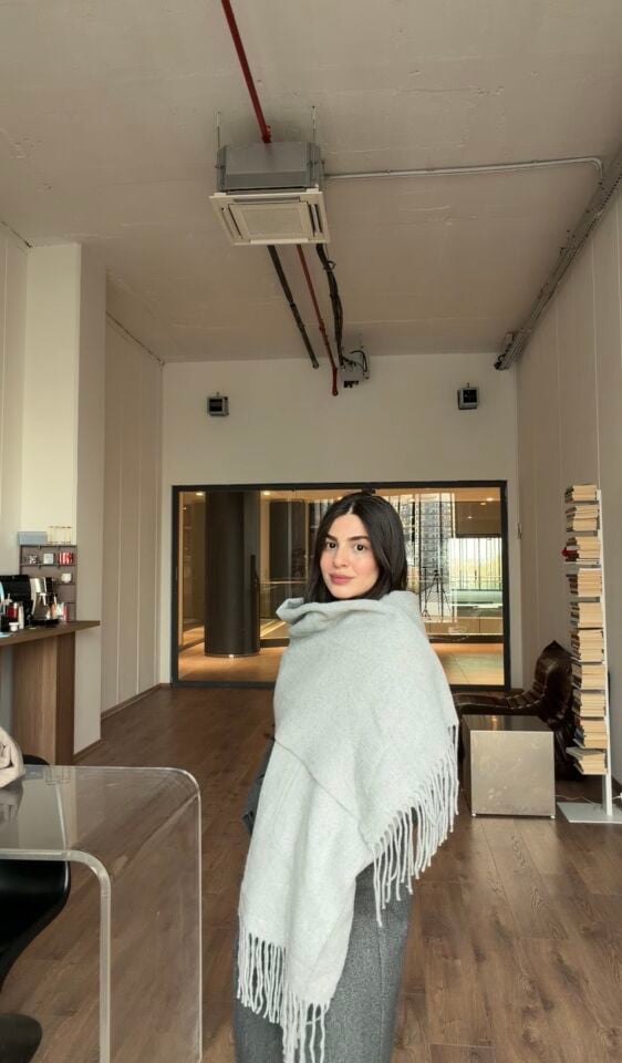 70*200 açık gri premium atkı şal