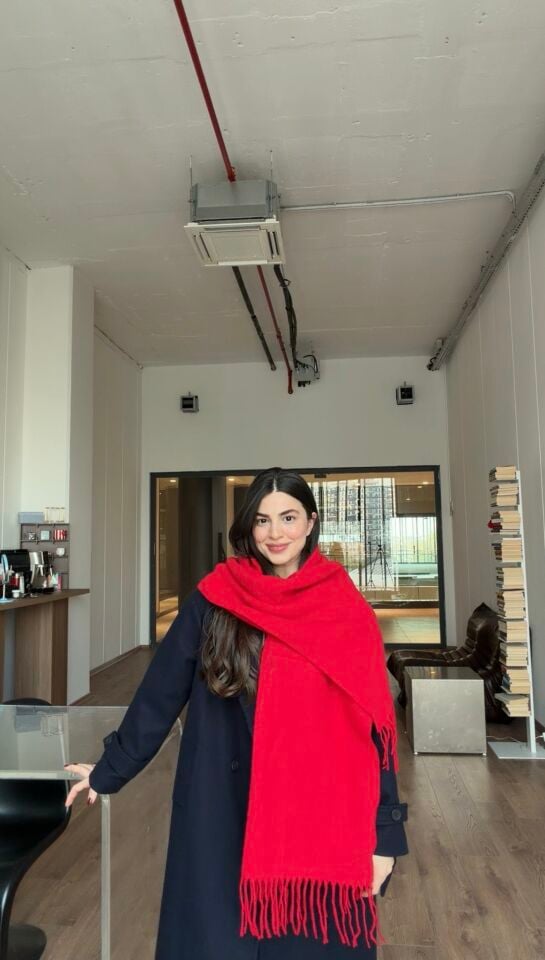70*200 kırmızı premium atkı şal