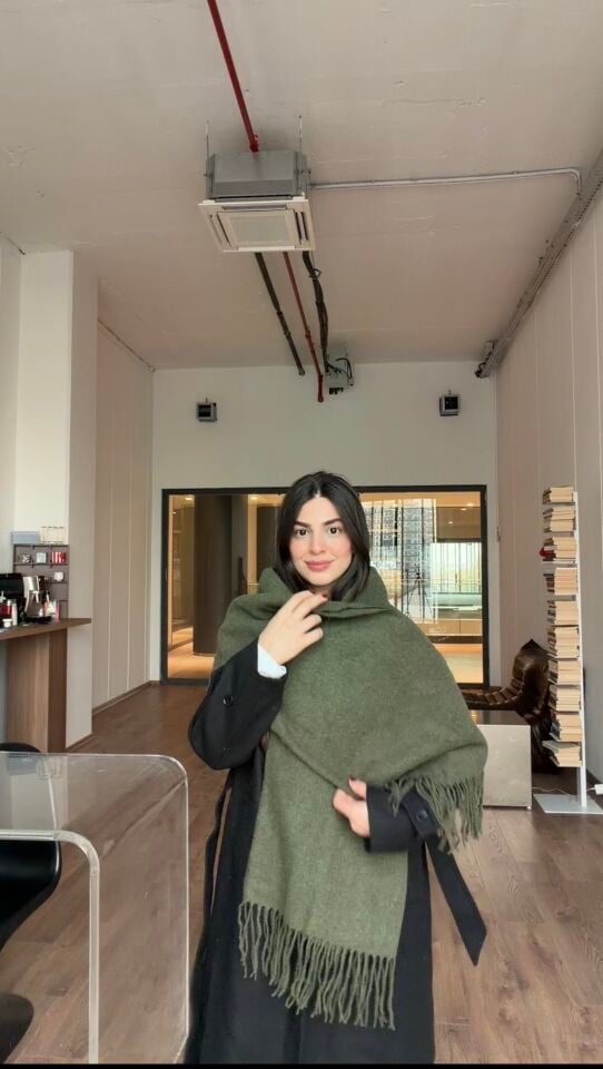 70*200 haki premium atkı şal
