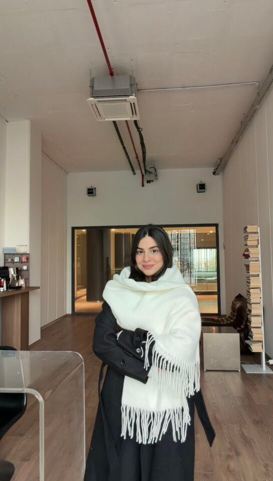 70*200 beyaz premium atkı şal