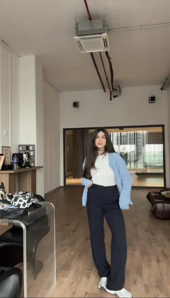 Karol marka düz kesim lacivert palazzo