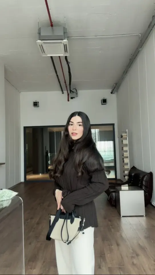 Acı kahve bağlamalı ince triko