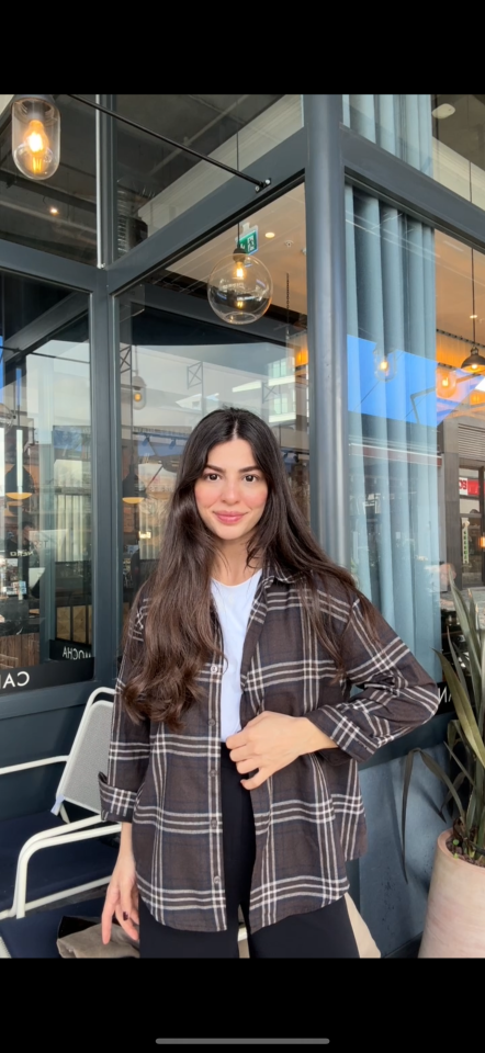 Kahve tonlu kareli gömlek