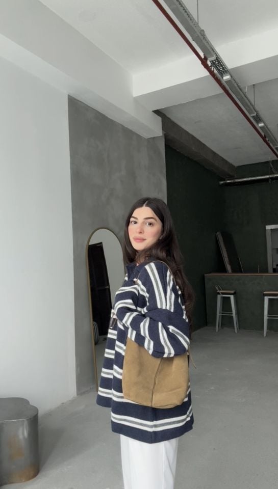Polo yaka yumoş tok triko kazak