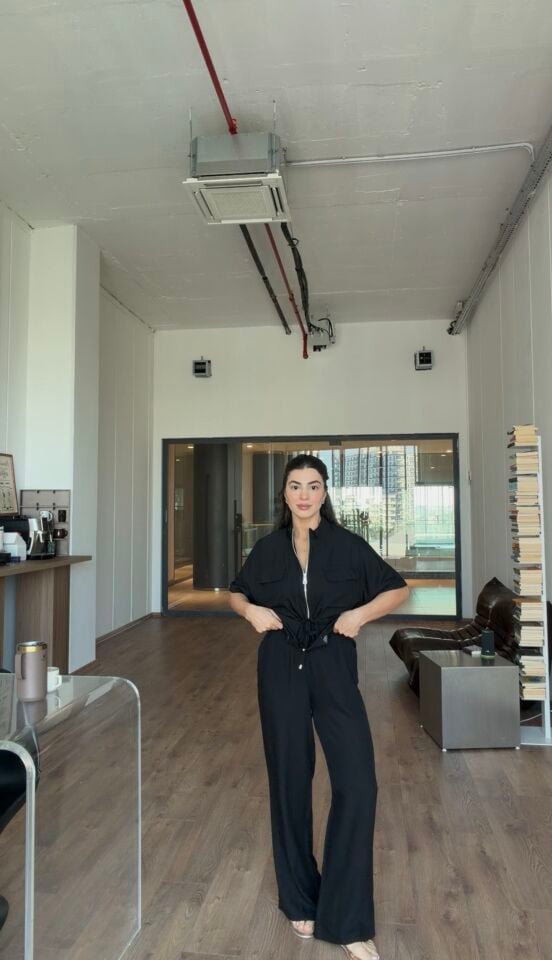 Pantolon fermuarlı ceket siyah  takım