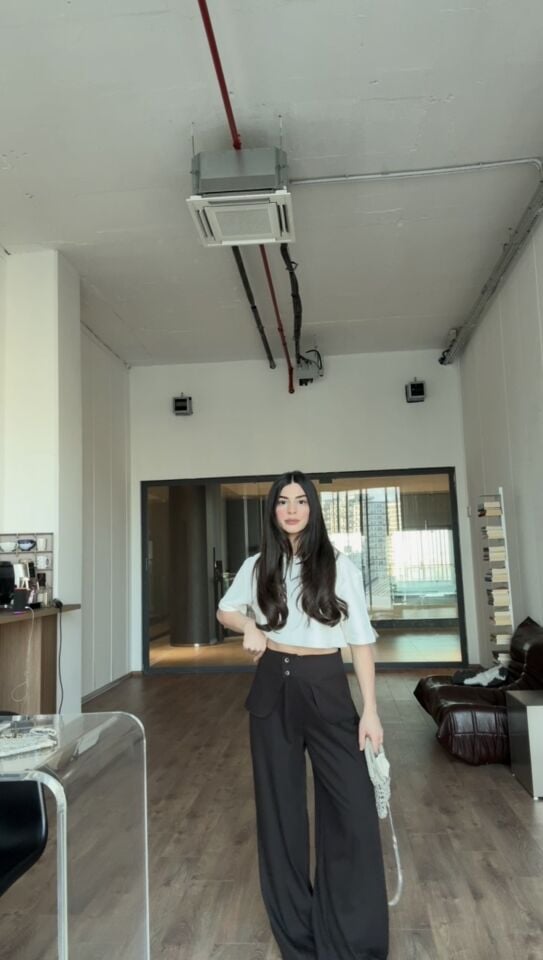 Karol bağımsız Kemer detaylı acı kahve pantolon