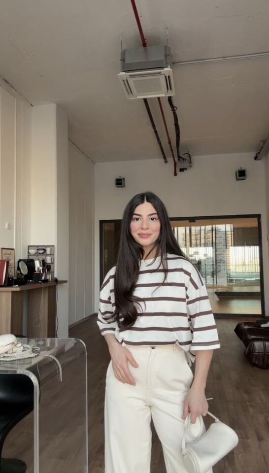 Orjinal marka kahve çizgili basic