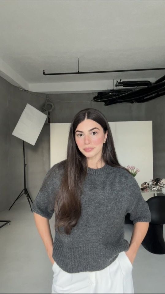 Füme yarım kollu triko kazak