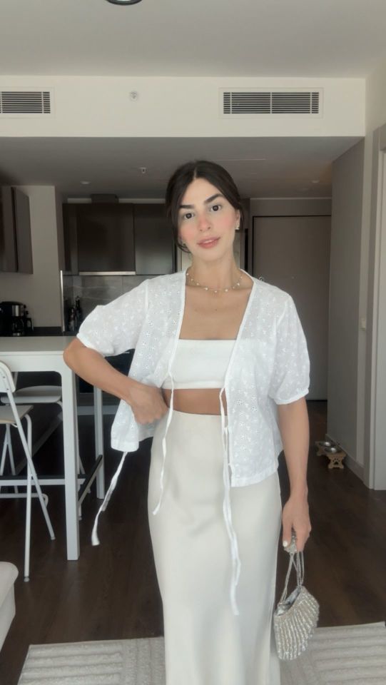 İpek saten taş rengi uzun etek