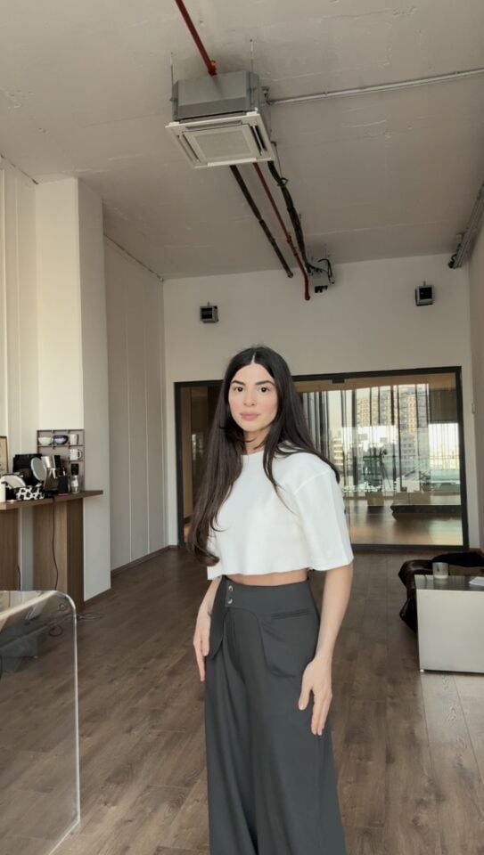 Karol bağımsız kemerli haki pantolon