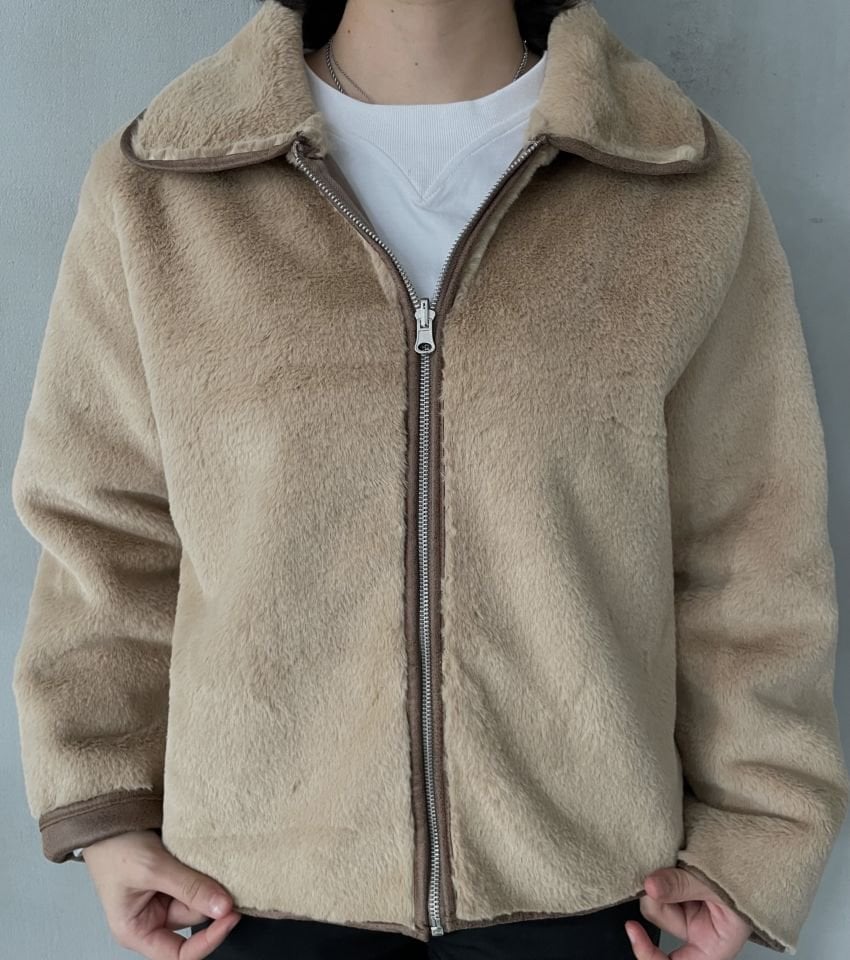 deve tüyü fermuarlı ceket