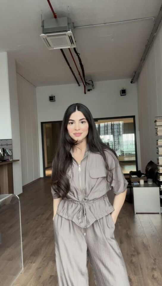 Tensel bağcıklı vizon kahve takım