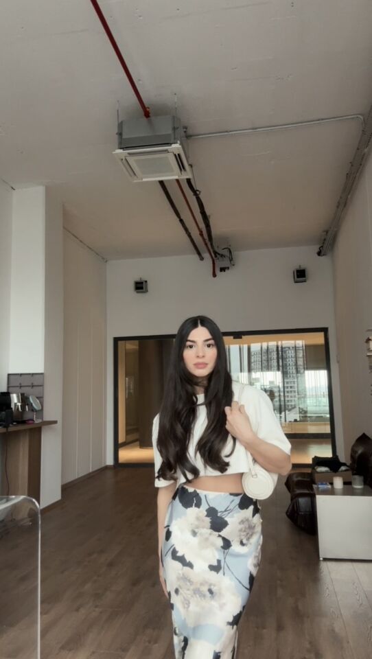 Saten soft tonlu retro etek