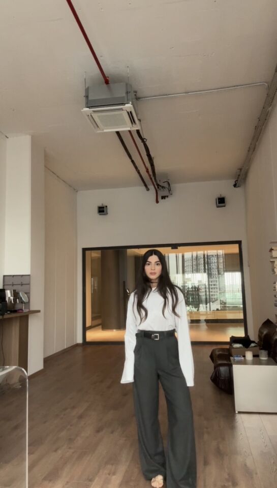 Antrasit kemerli pantolon