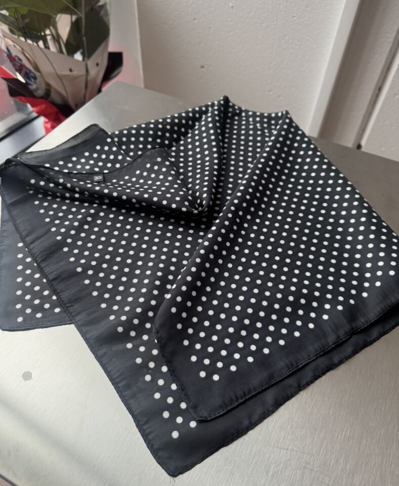 Puantiyeki ipek Fular