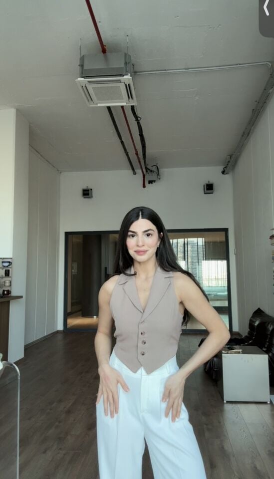 Sütlü kahve düğmeli yelek