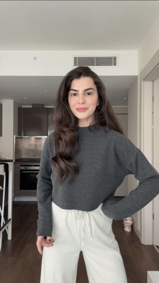 Karol tatlı gri yumoş triko