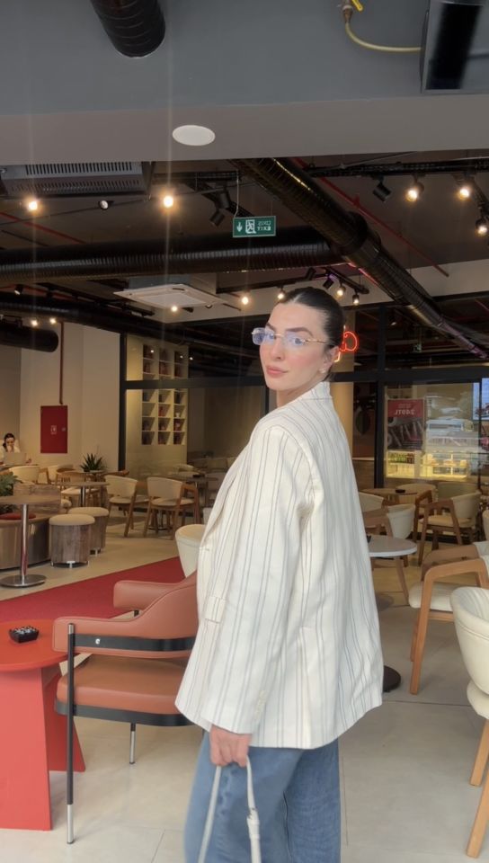 İçi astarlı vatkalı ham keten blazer