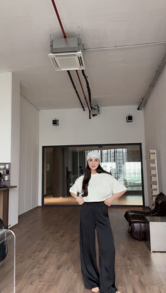 Premıum saten siyah pantolon