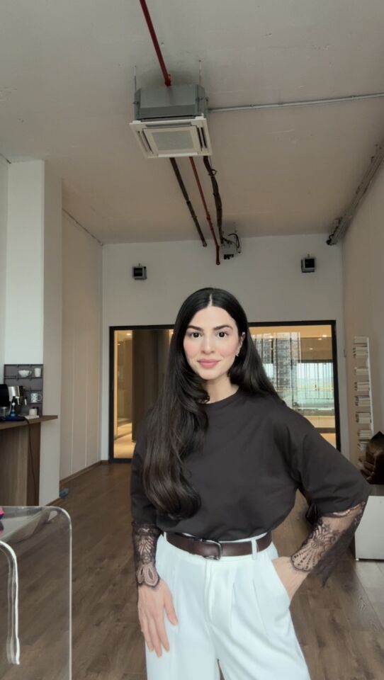 Kol dantel detaylı kahve basic