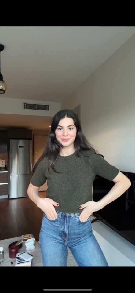 Dilvin kısa kollu haki triko