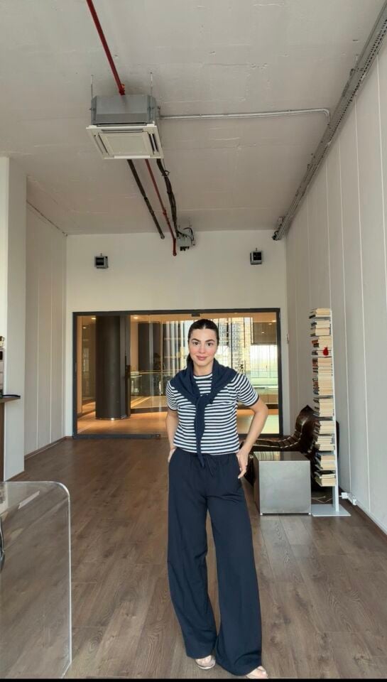 Karol beli bağcıklı premıum pantolon