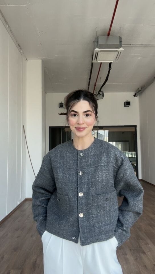 Tüvit gri premium kalite ceket