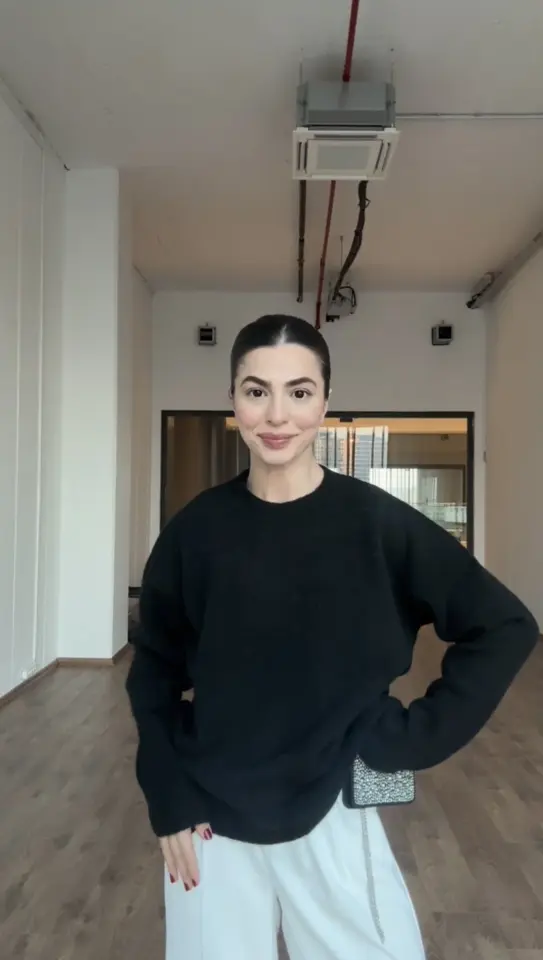 Bisiklet yaka siyah Kazak