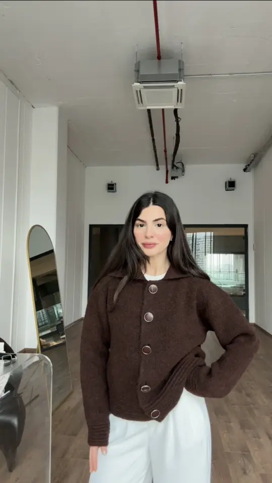 Kahverengi premium kalite hırka ceket