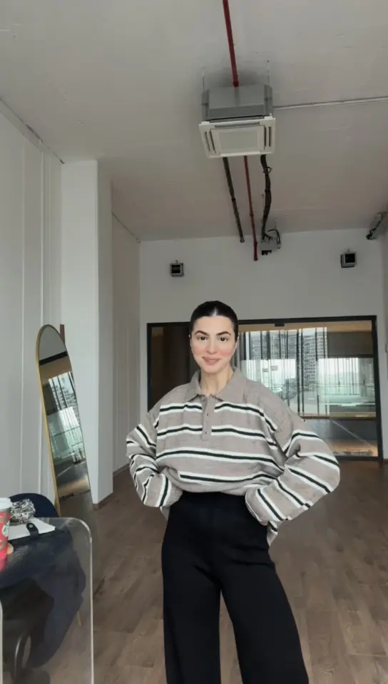 Siyah beli lastikli triko pantolon