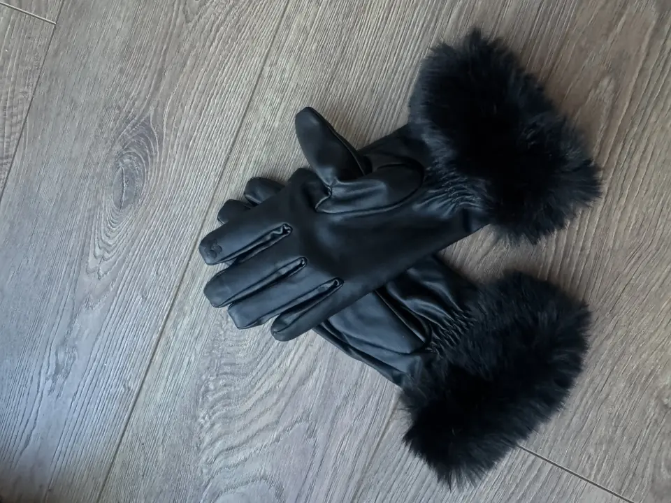 Kürklü deri eldiven