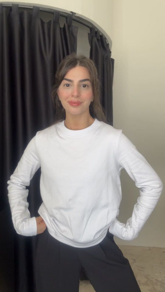 Premium kalite bisiklet yaka beyaz basic