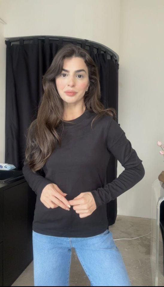 Premium kalite bisiklet yaka siyah basic